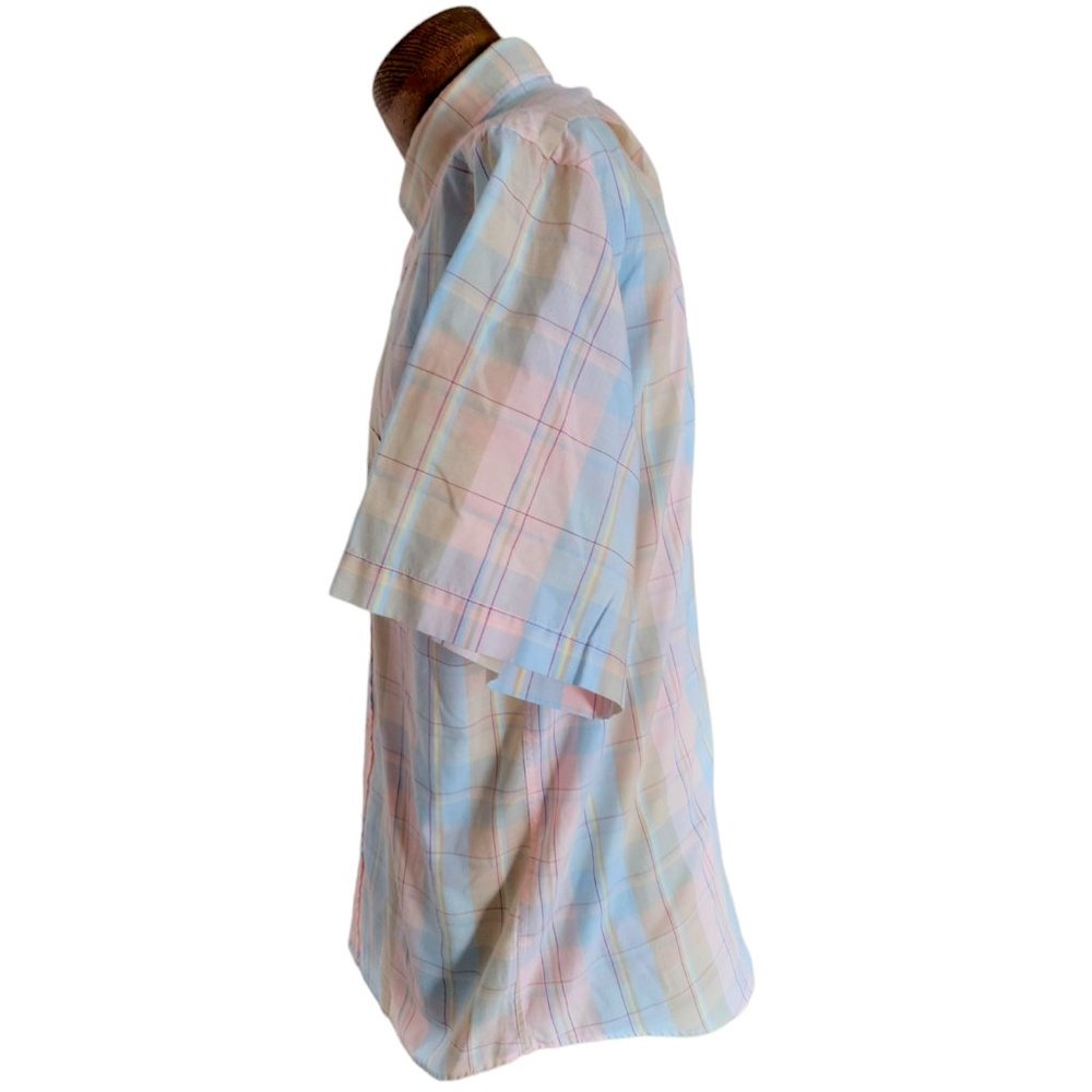 VTG ENRO Men's Plaid Button Front Short Sleeved Shirt Size Large - Picture 5 of 9